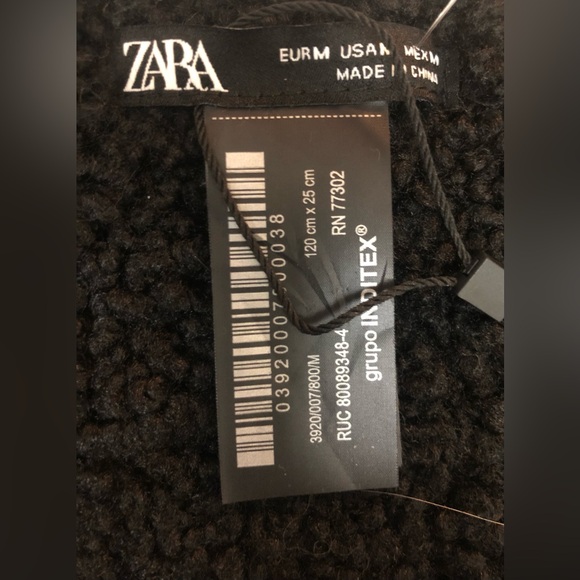 New Zara Scarf 3920/293 Unisex Black - Picture 5 of 6